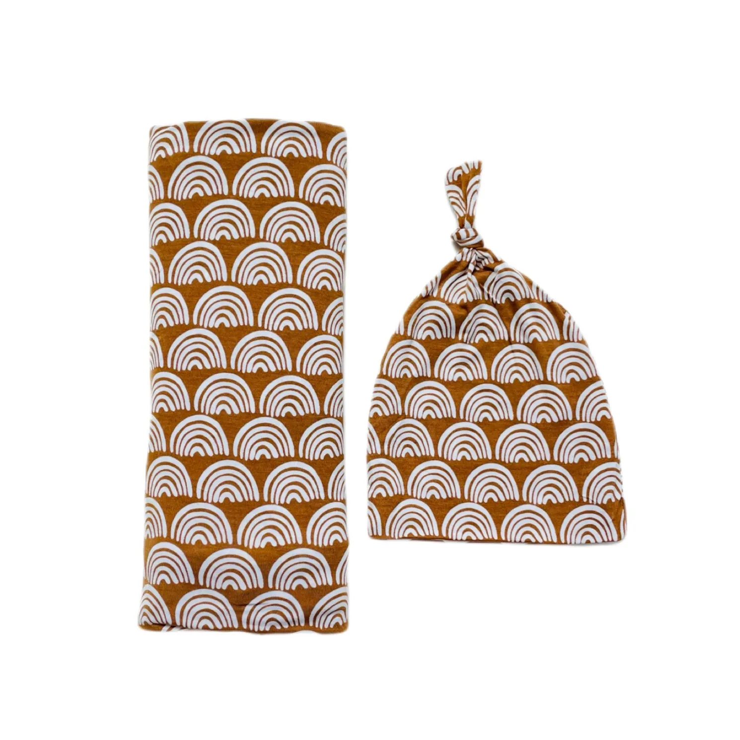 Rust Rainbows Swaddle & Hat Set