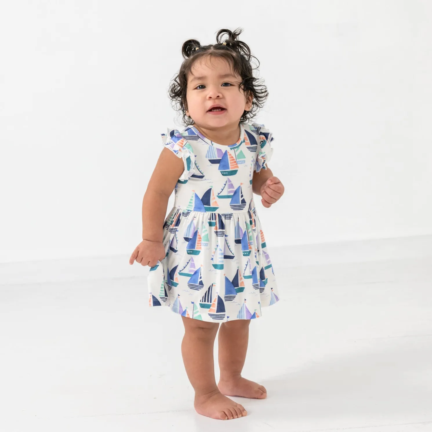 Seas The Day Flutter Skater Dress with Bodysuit