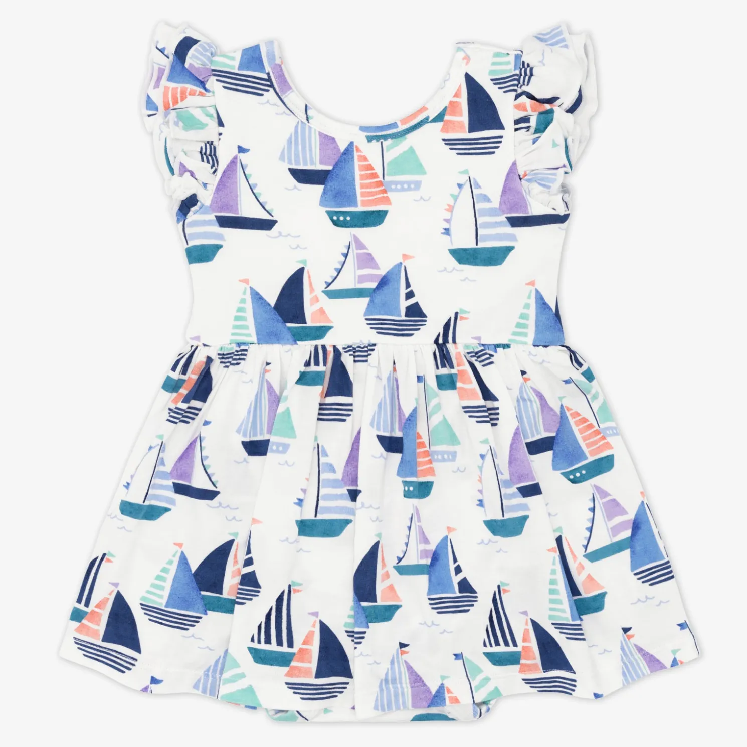 Seas The Day Flutter Skater Dress with Bodysuit