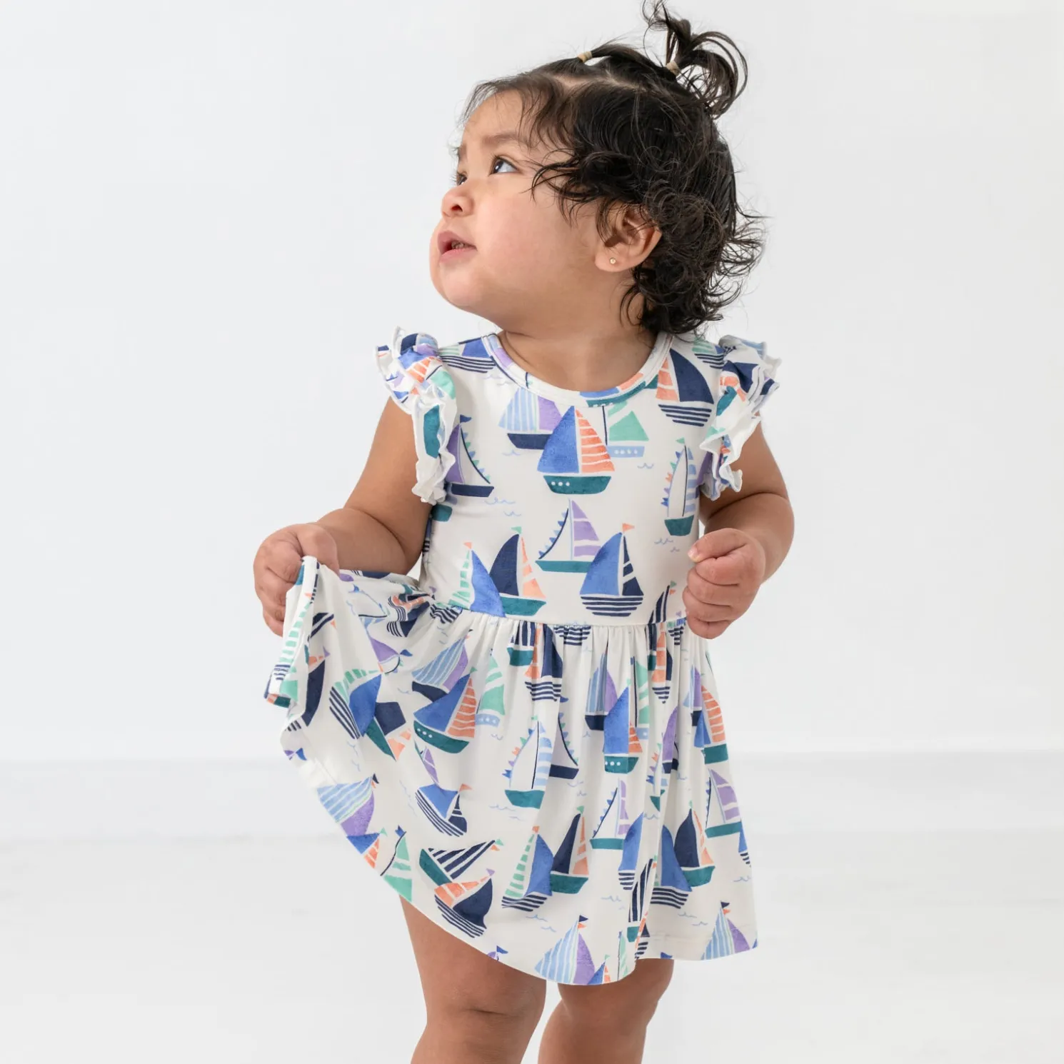 Seas The Day Flutter Skater Dress with Bodysuit