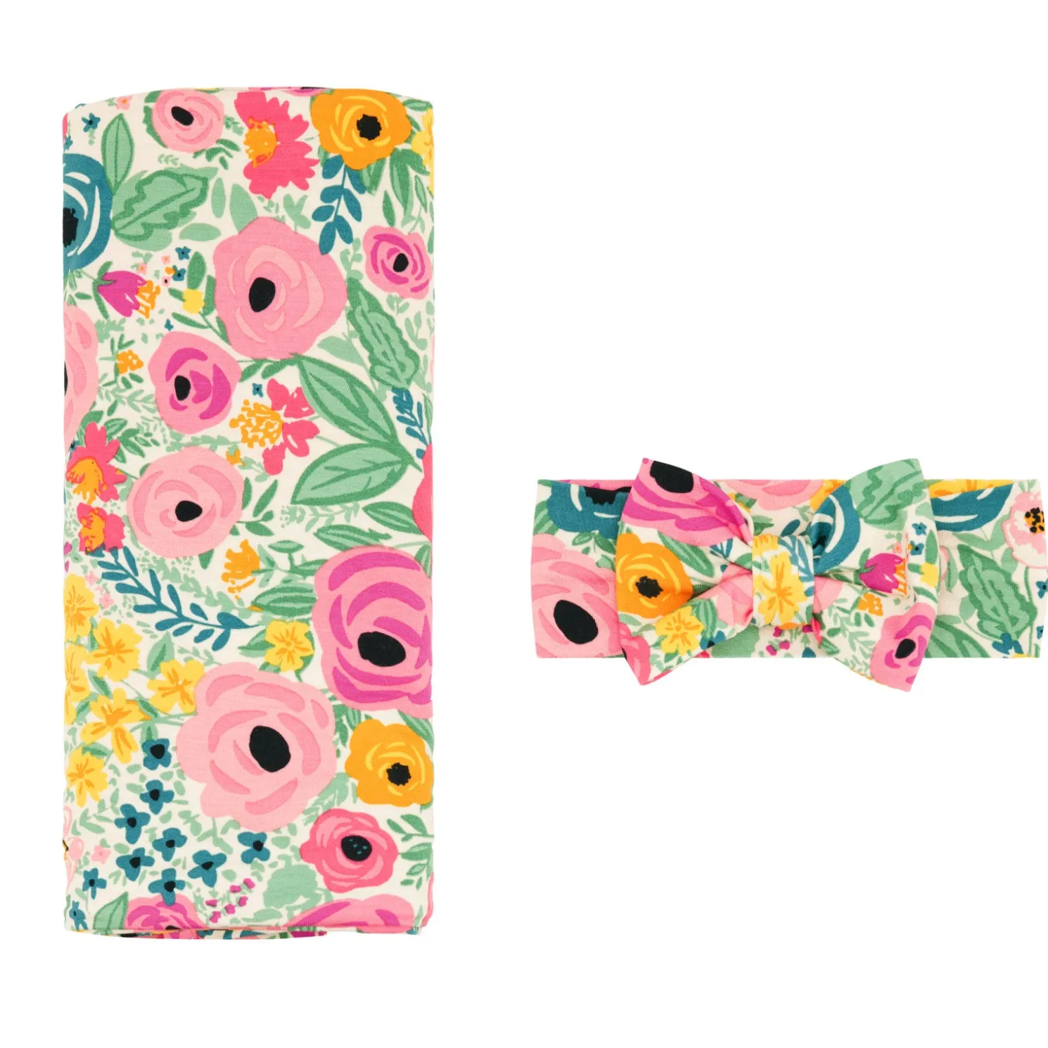 Secret Garden Swaddle & Luxe Bow Headband Set