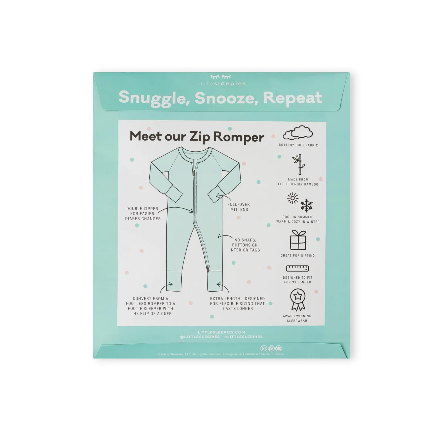 Sky Blue & Heather Gray Zippy