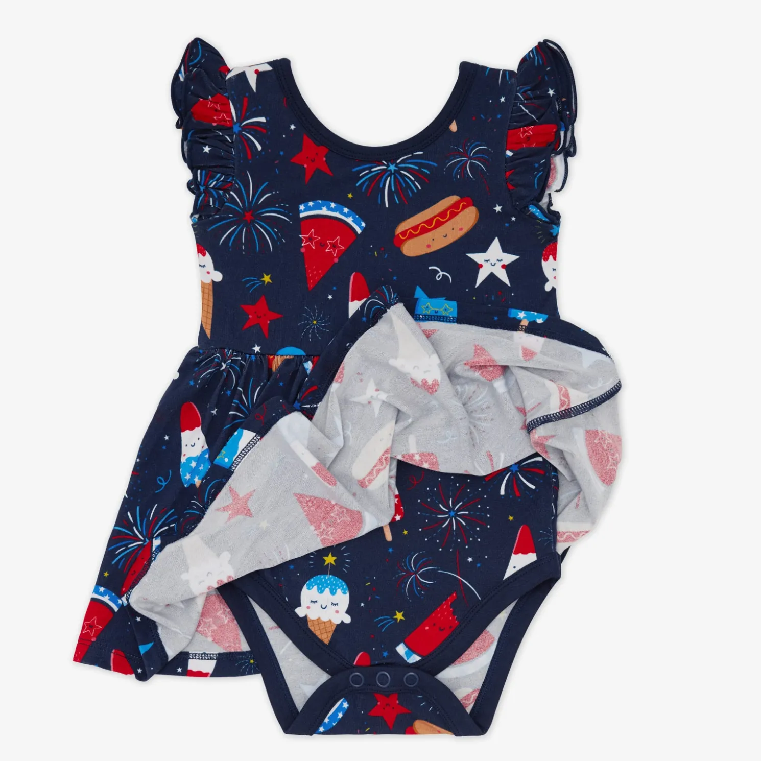 Snacks & Sparkles Flutter Twirl Dress with Bodysuit