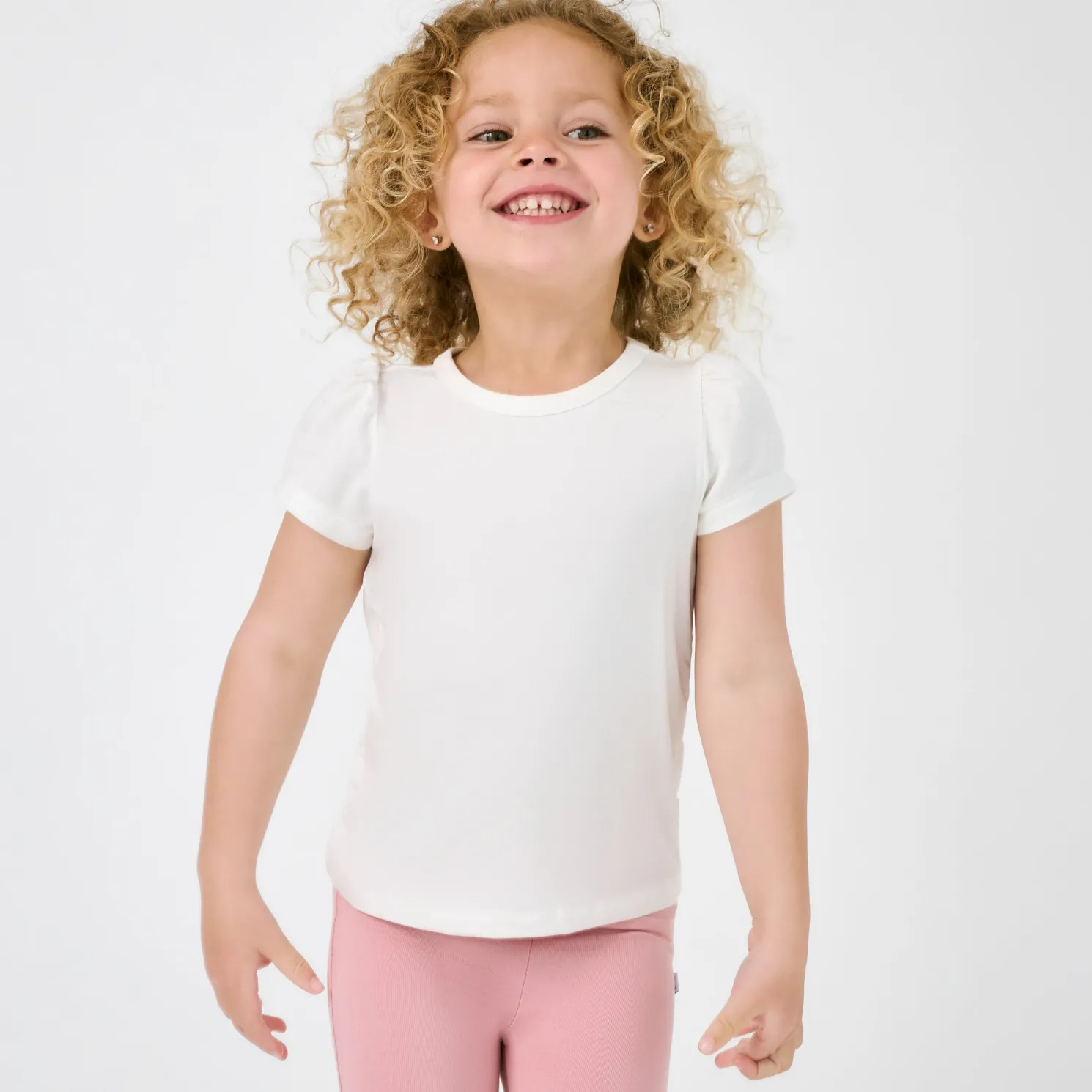 Soft White Puff Sleeve Tee