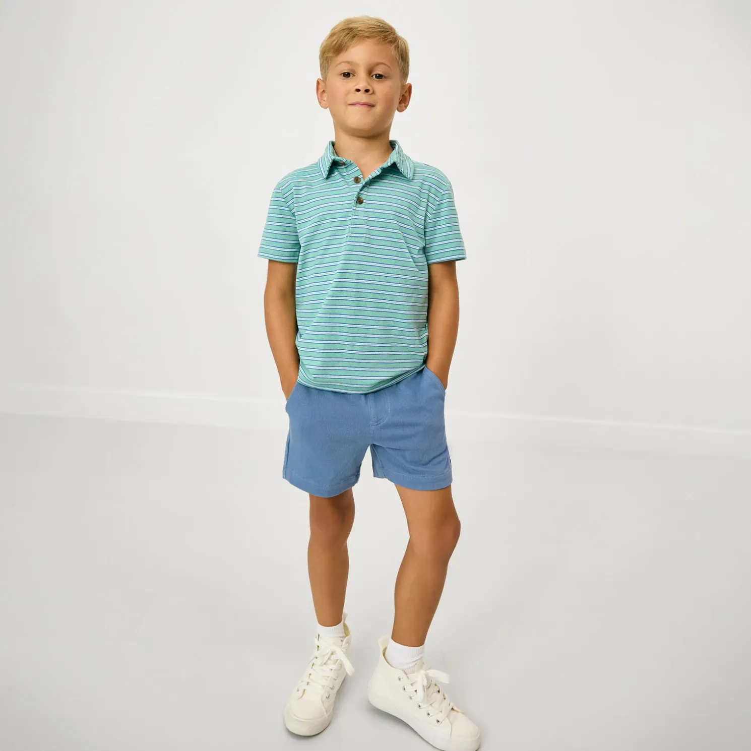 Steel Blue Chino Shorts