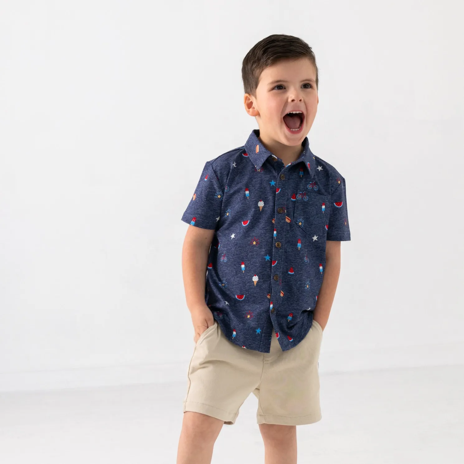 Summer Celebrations Button Down Polo