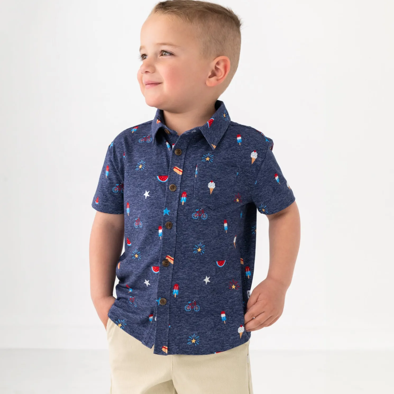Summer Celebrations Button Down Polo