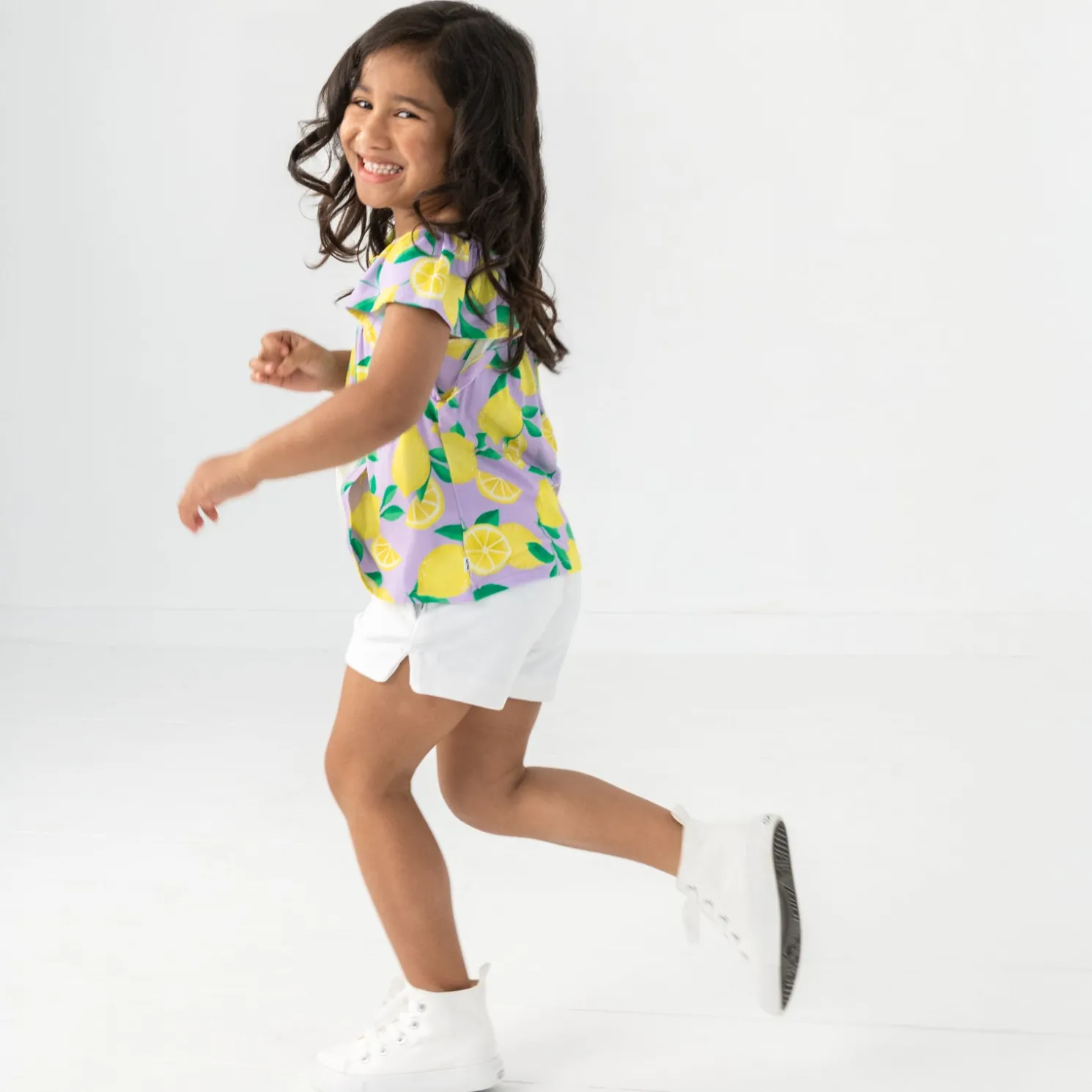 Sunny Citrus Smocked Flutter Top