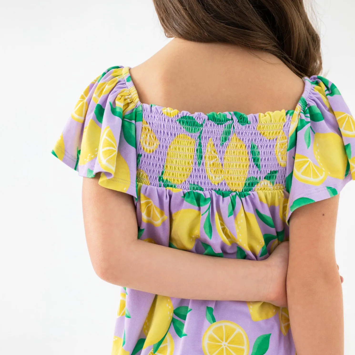 Sunny Citrus Smocked Flutter Top