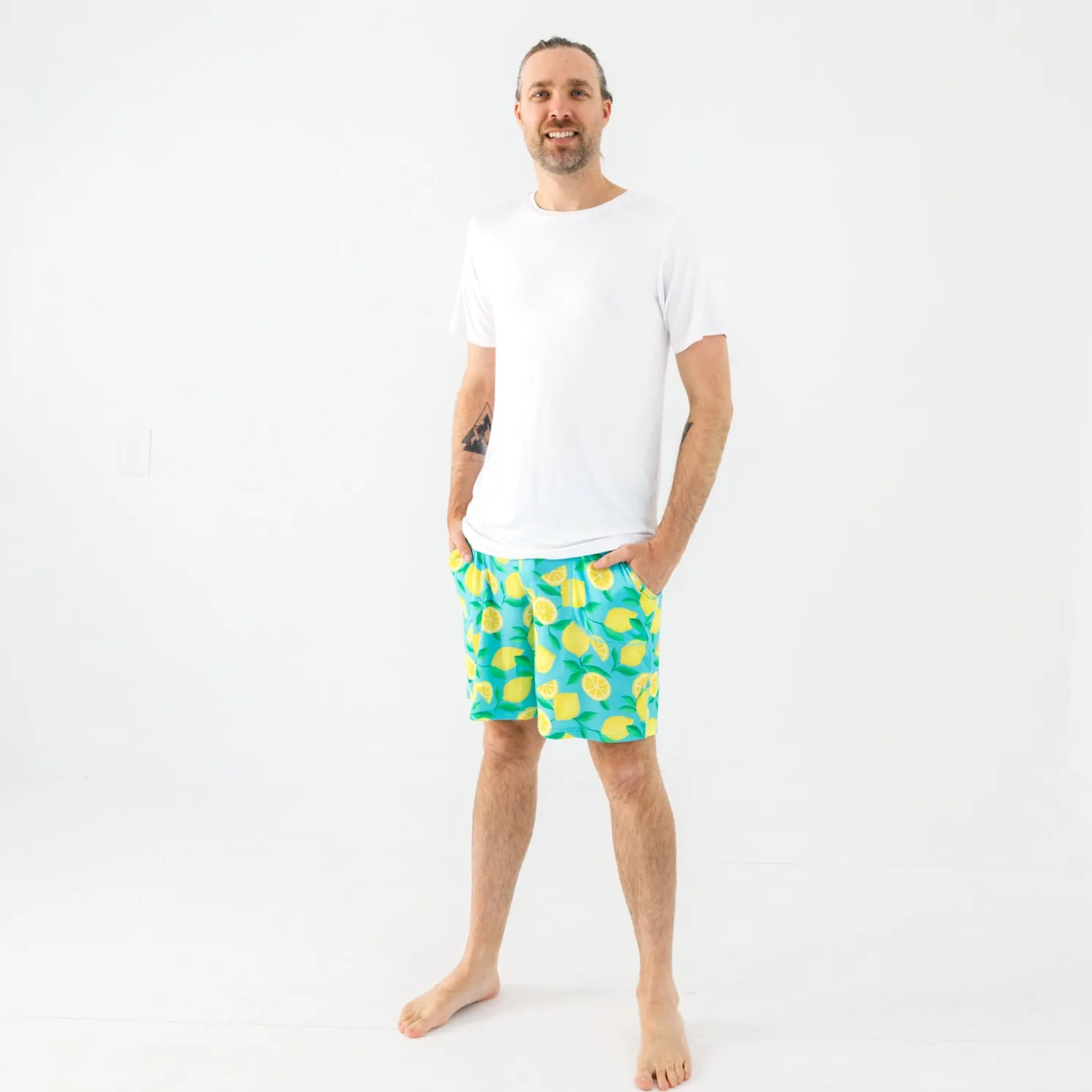 Sunny Citrus Men's Pajama Shorts