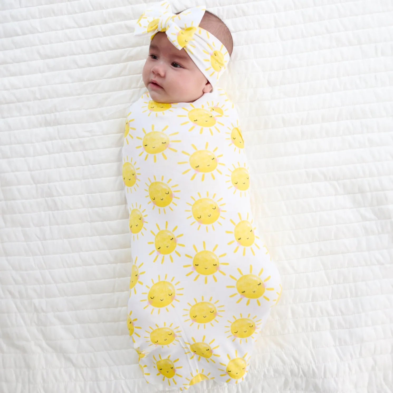 Sunshine Swaddle & Luxe Bow Headband Set