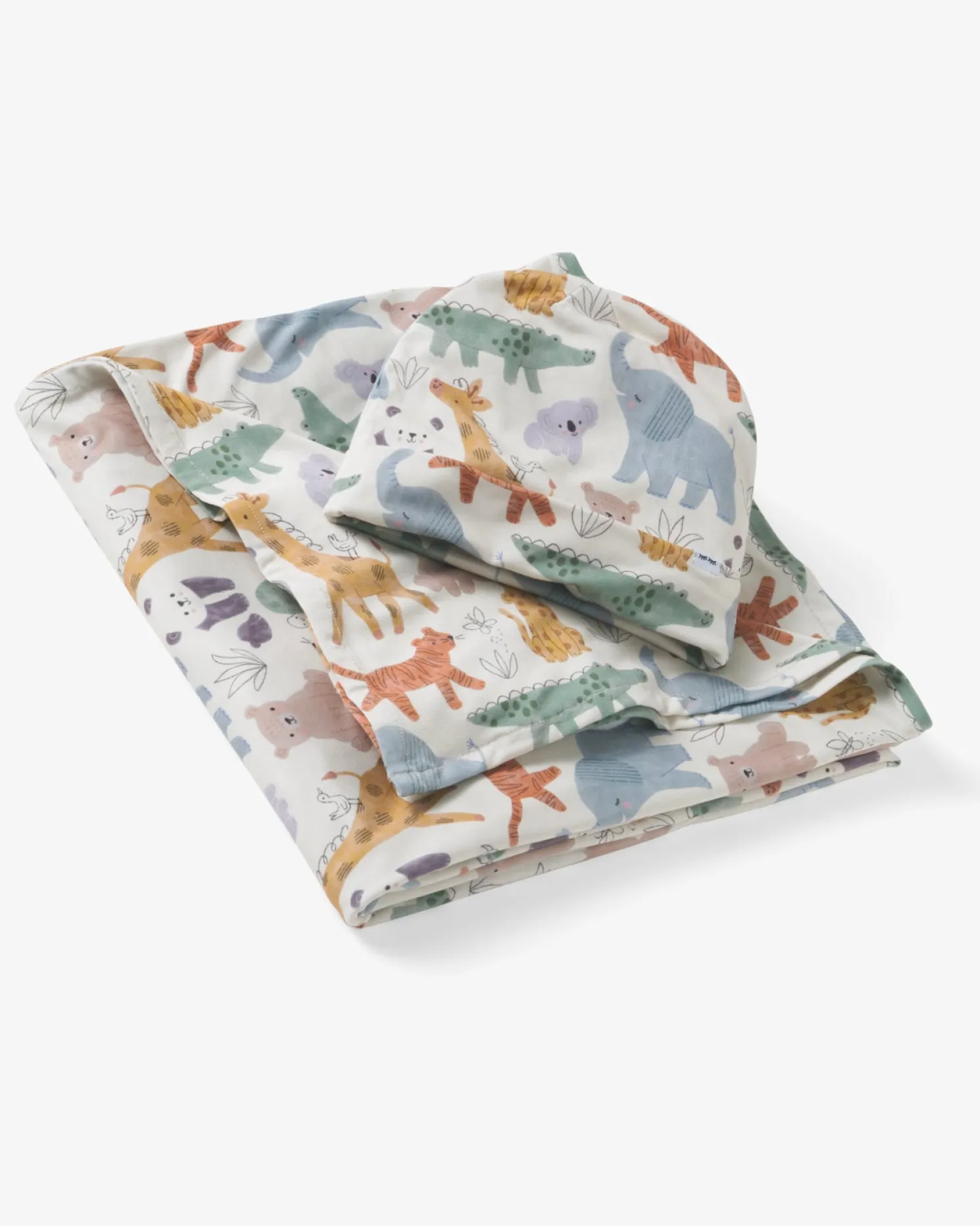 Sweet Safari Swaddle & Infant Beanie Set