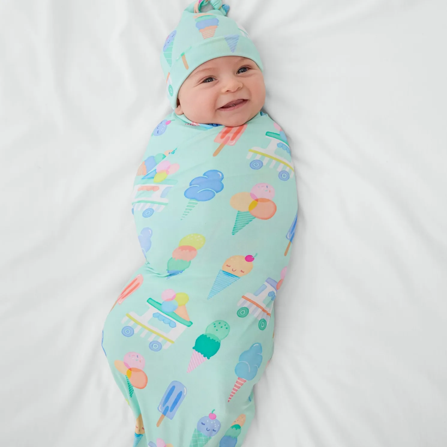 Sweet Scoops Swaddle & Hat Set
