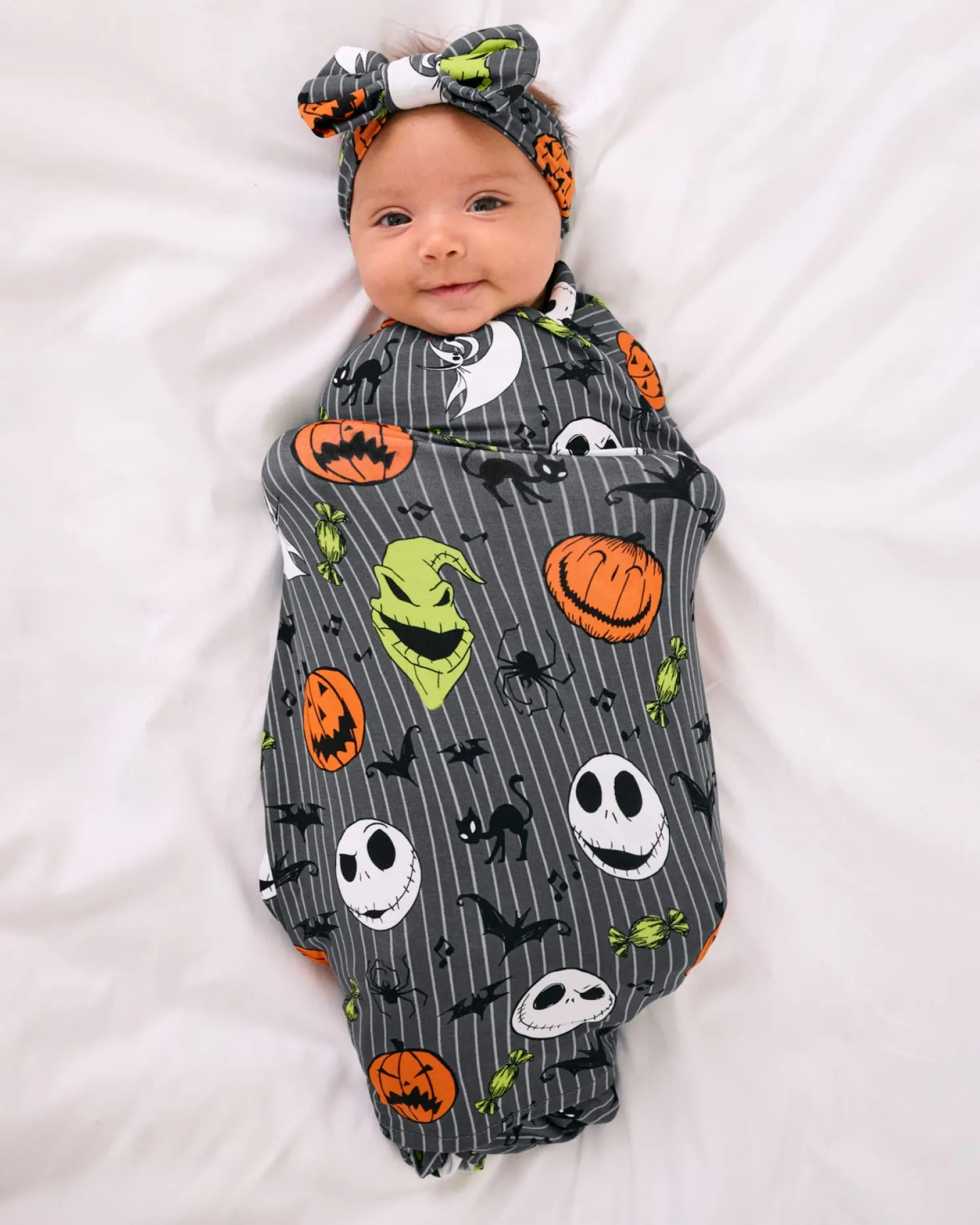 The Nightmare Before Christmas Swaddle & Luxe Bow Headband Set