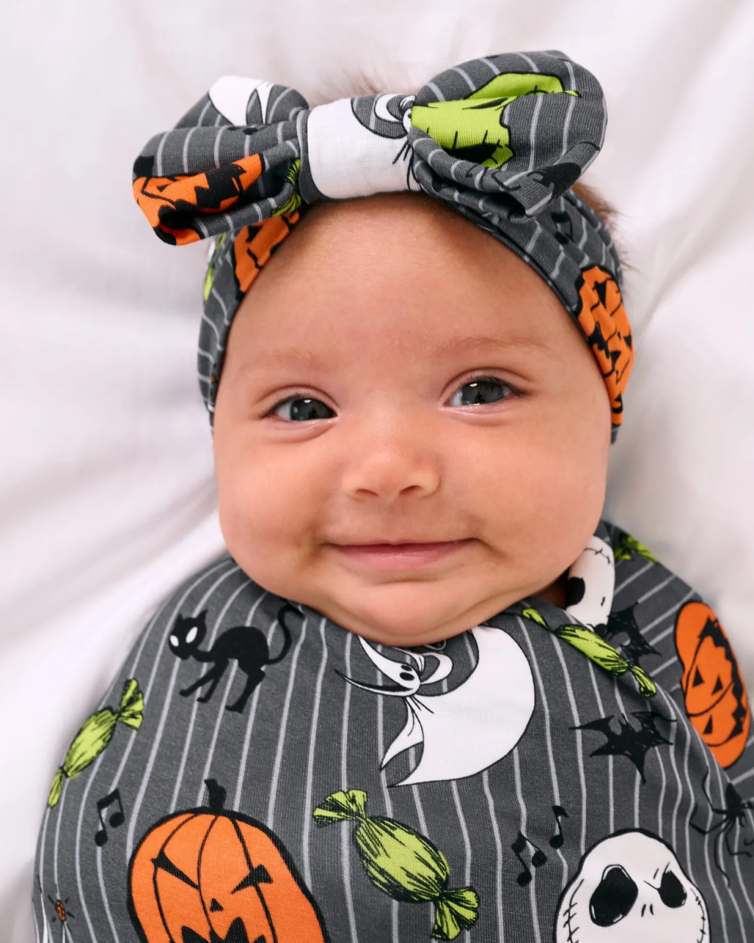The Nightmare Before Christmas Swaddle & Luxe Bow Headband Set