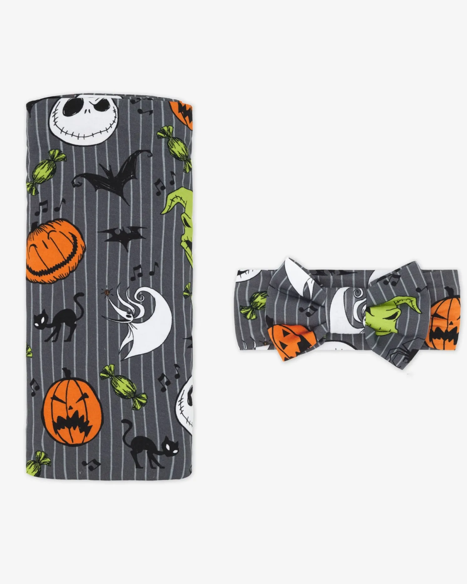The Nightmare Before Christmas Swaddle & Luxe Bow Headband Set