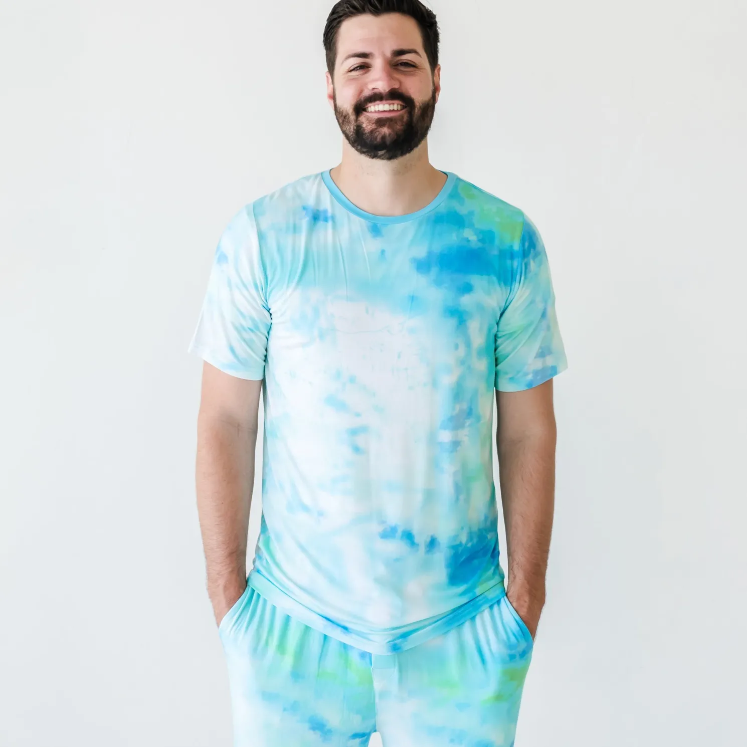 Tidepool Watercolor Men's Short Sleeve Pajama Top