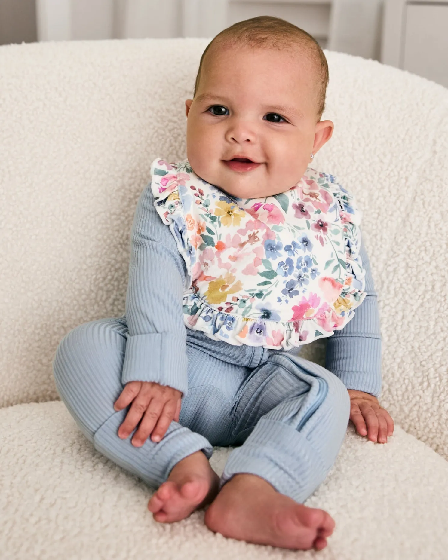 Tiny Blooms Ruffle Bib