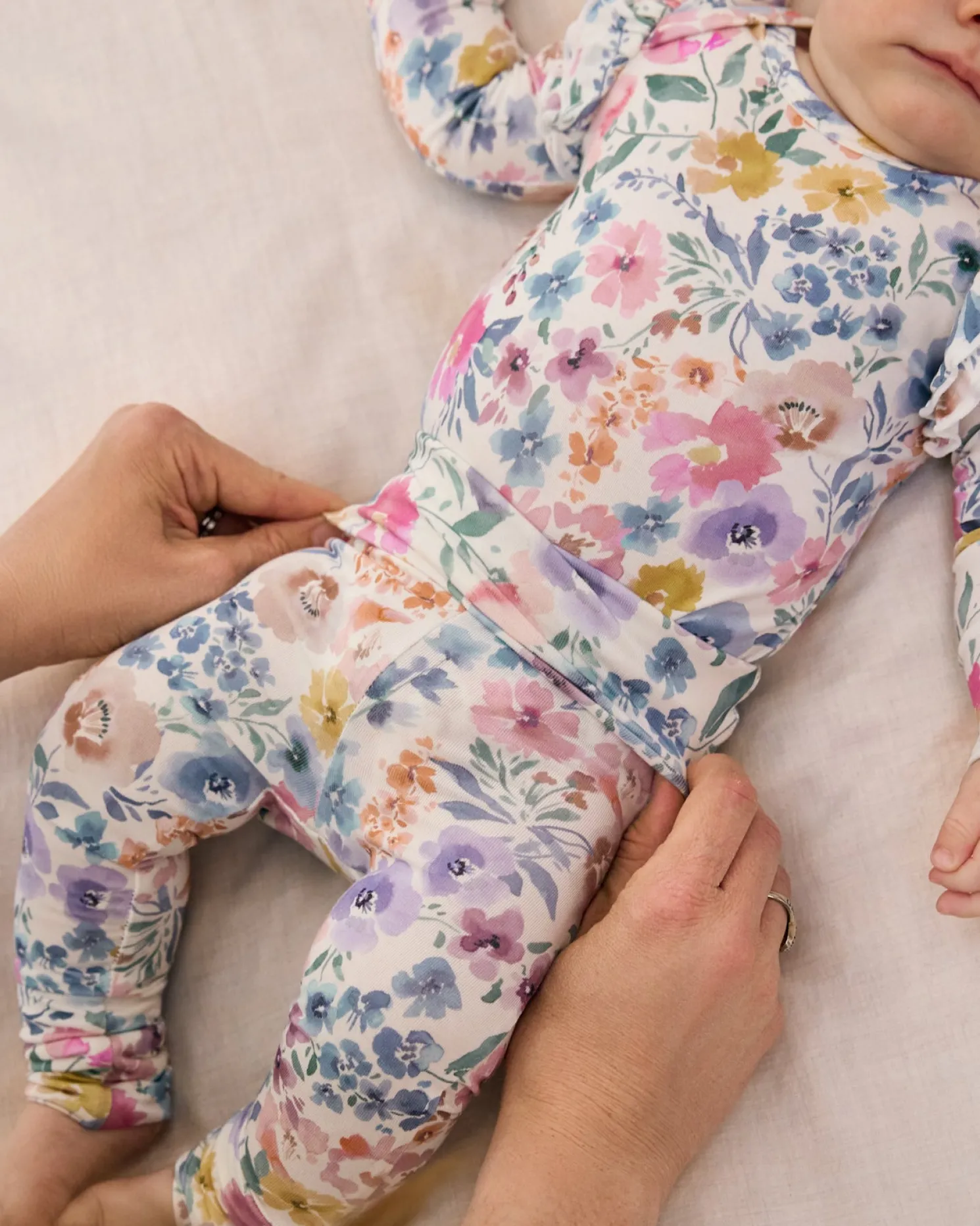 Tiny Blooms Fold-Over Legging