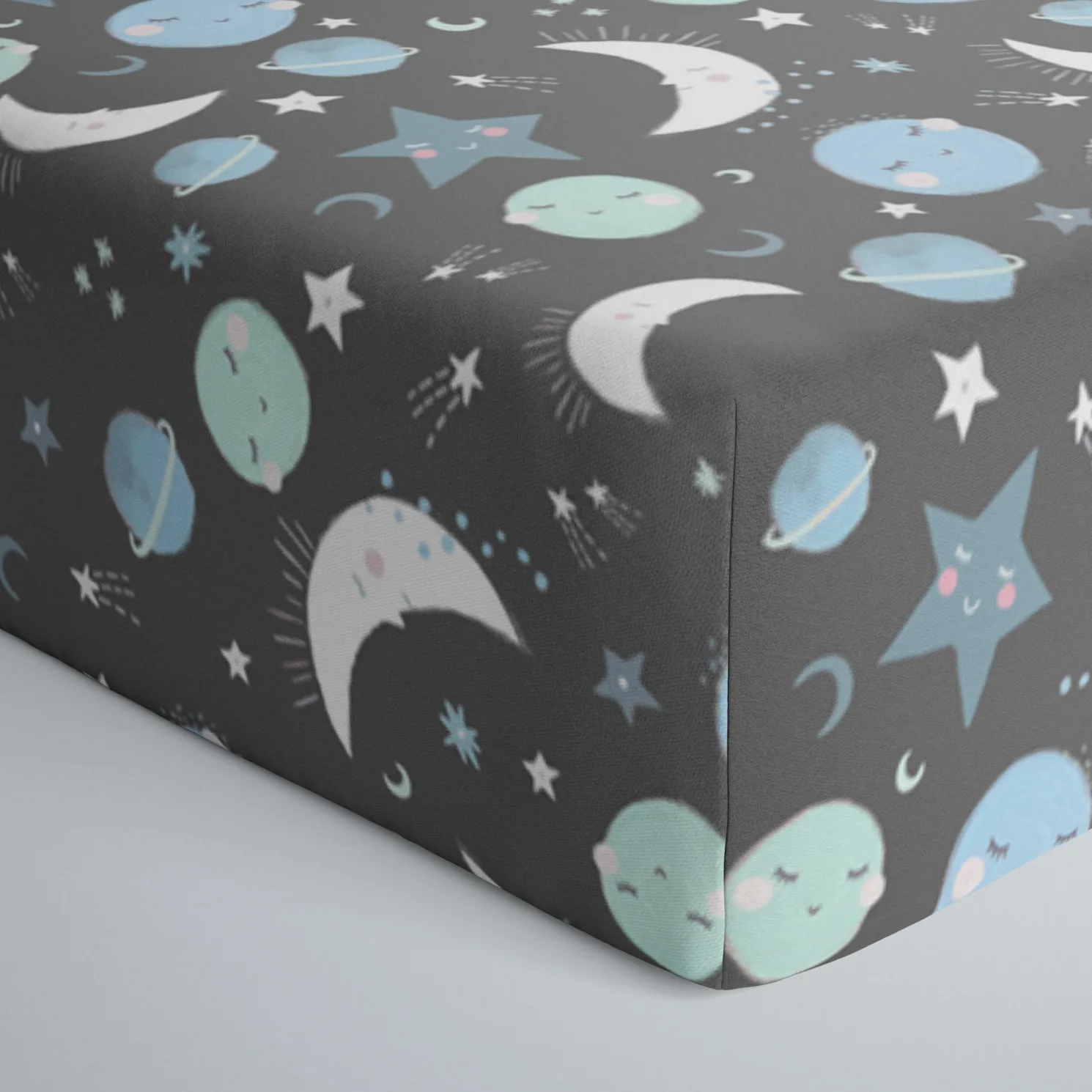 To the Moon & Back Fitted Crib Sheet