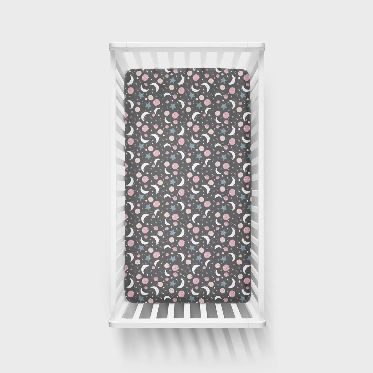 To the Moon & Back Fitted Crib Sheet