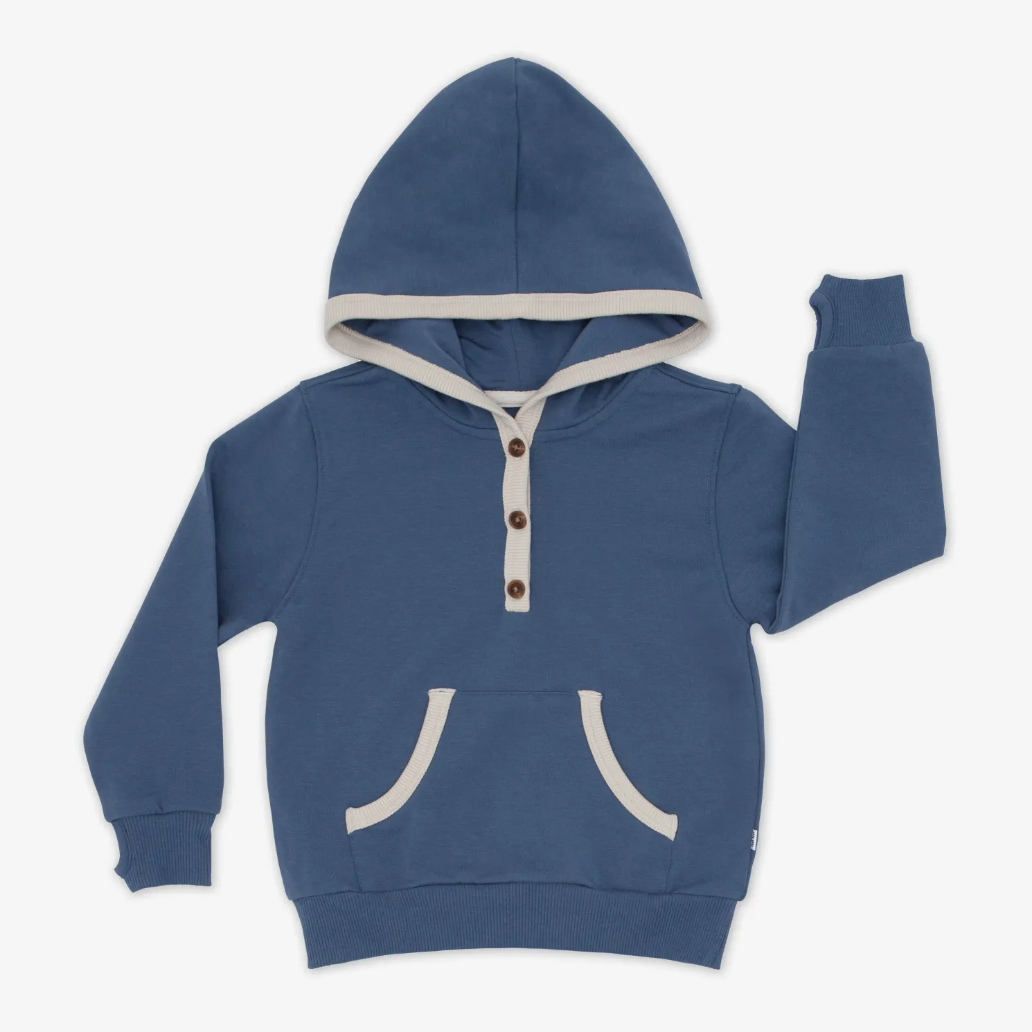 Vintage Navy Henley Hoodie