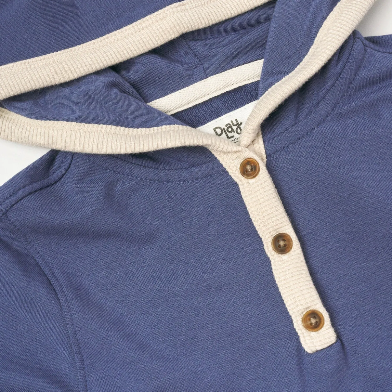 Vintage Navy Henley Hoodie