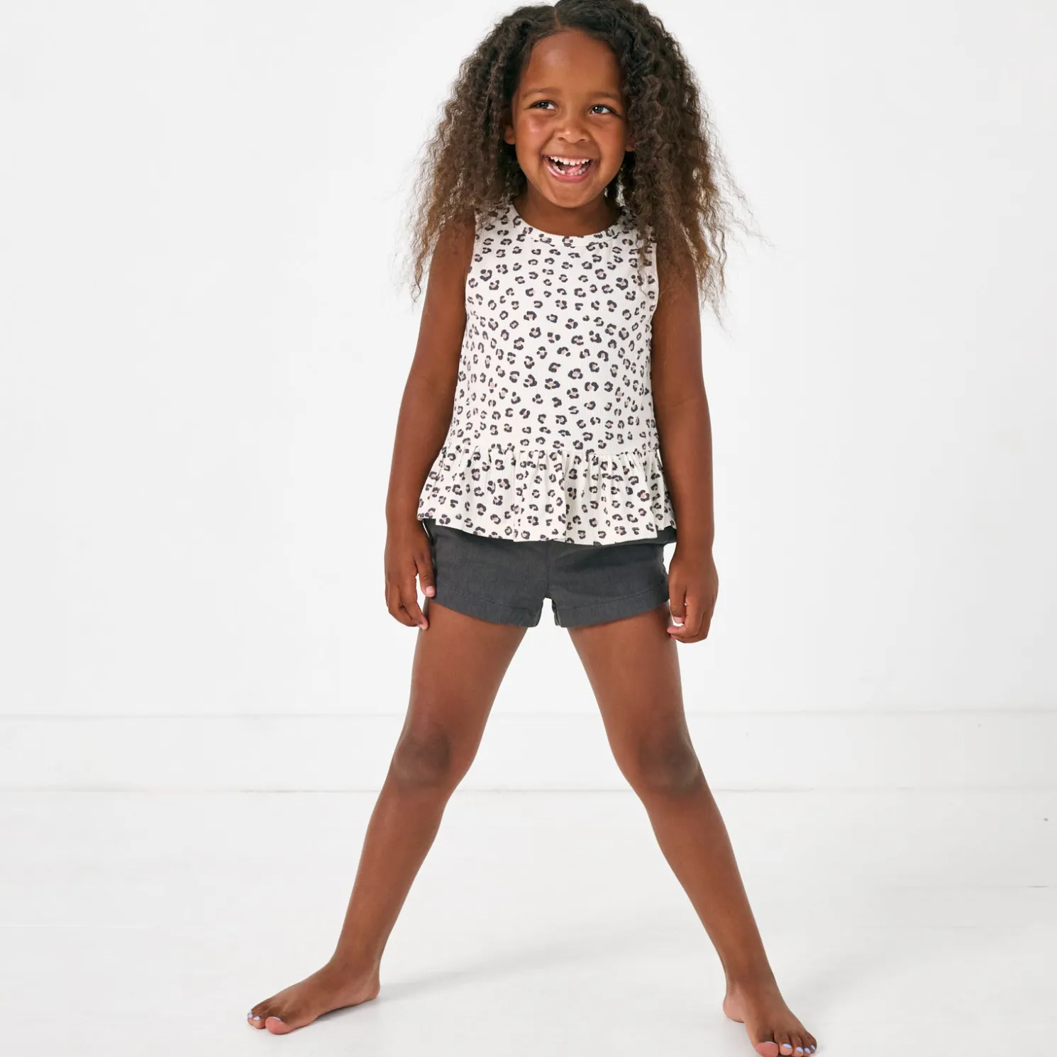 Washed Black Denim Shorts