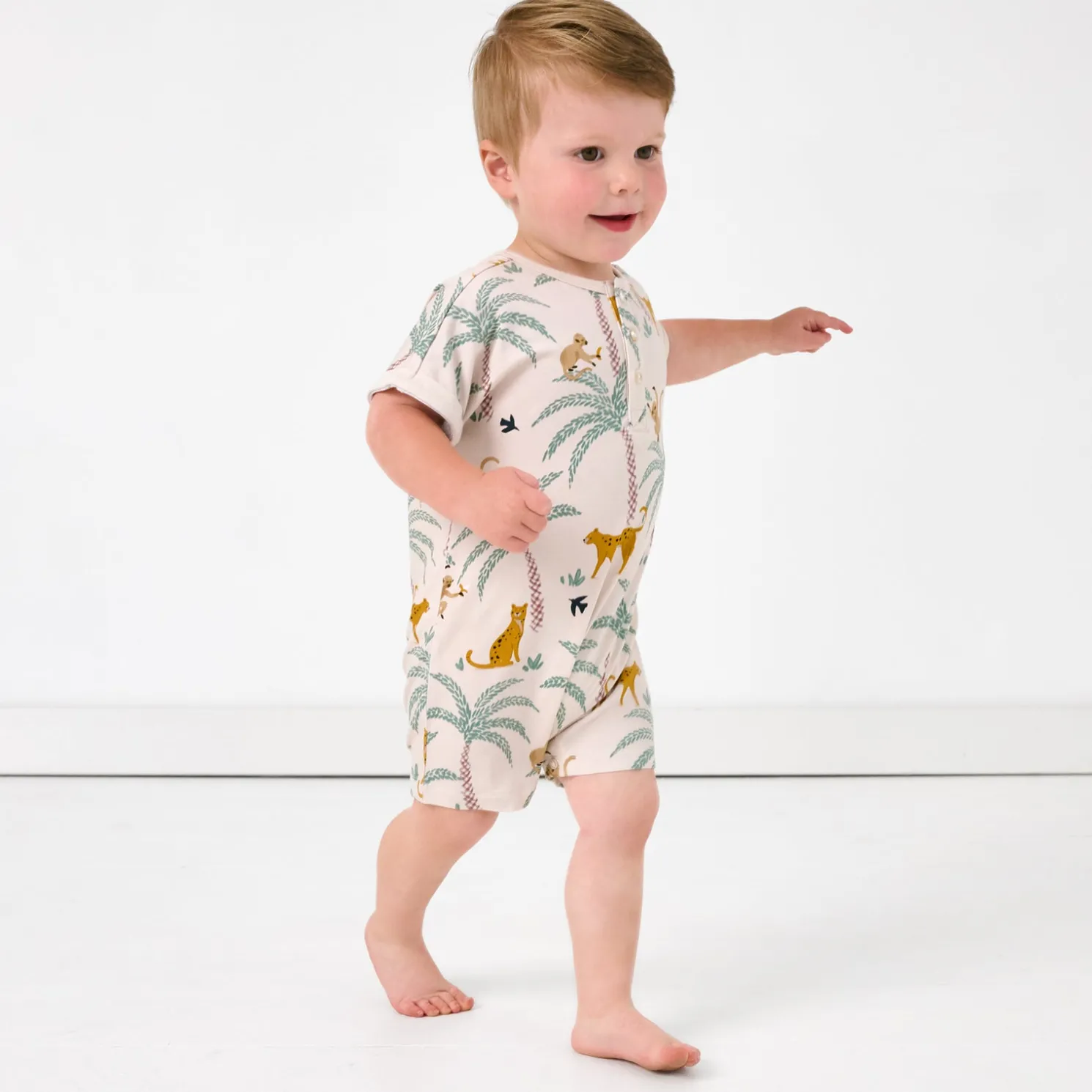 Wild Escape Dolman Henley Romper